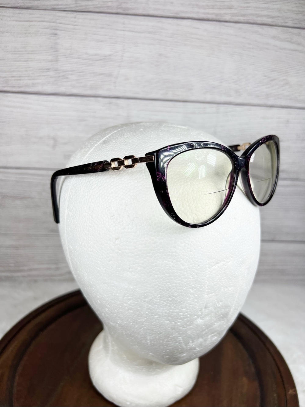 Michael Kors Sunglasses Frame Only 2009 (Gstaad) Black Purple Glitter Cat Eye